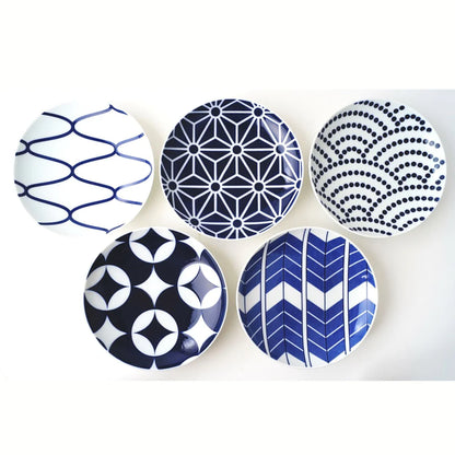 Hasami Ware Plates | KOMON Small Plates | Set of 5 | KIHARA