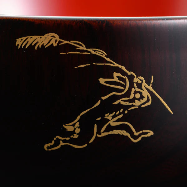 Echizen Lacquerware Bowl | Naouemon Chōjū-giga | Inner Vermilion | Tsuchinao Lacquerware
