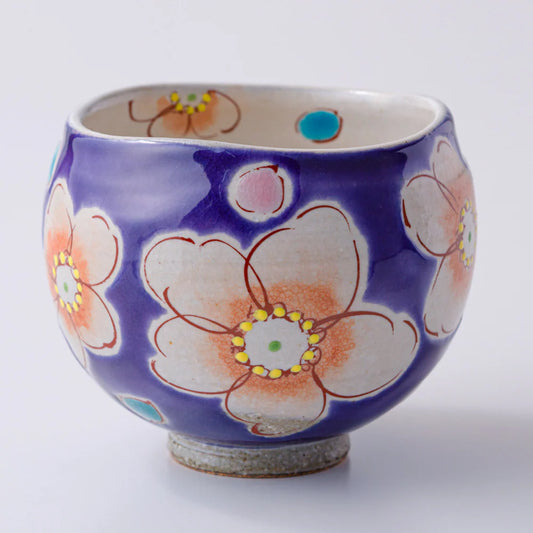 Kutani Ware | Ippuku Tea Bowl | Violet Hana Urara | Kokuzo Kiln